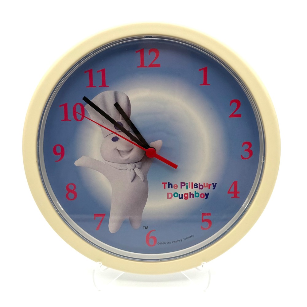 Pillsbury Doughboy Poppin Fresh Wall Clock Vintage 1996 Kitchen Decor Works